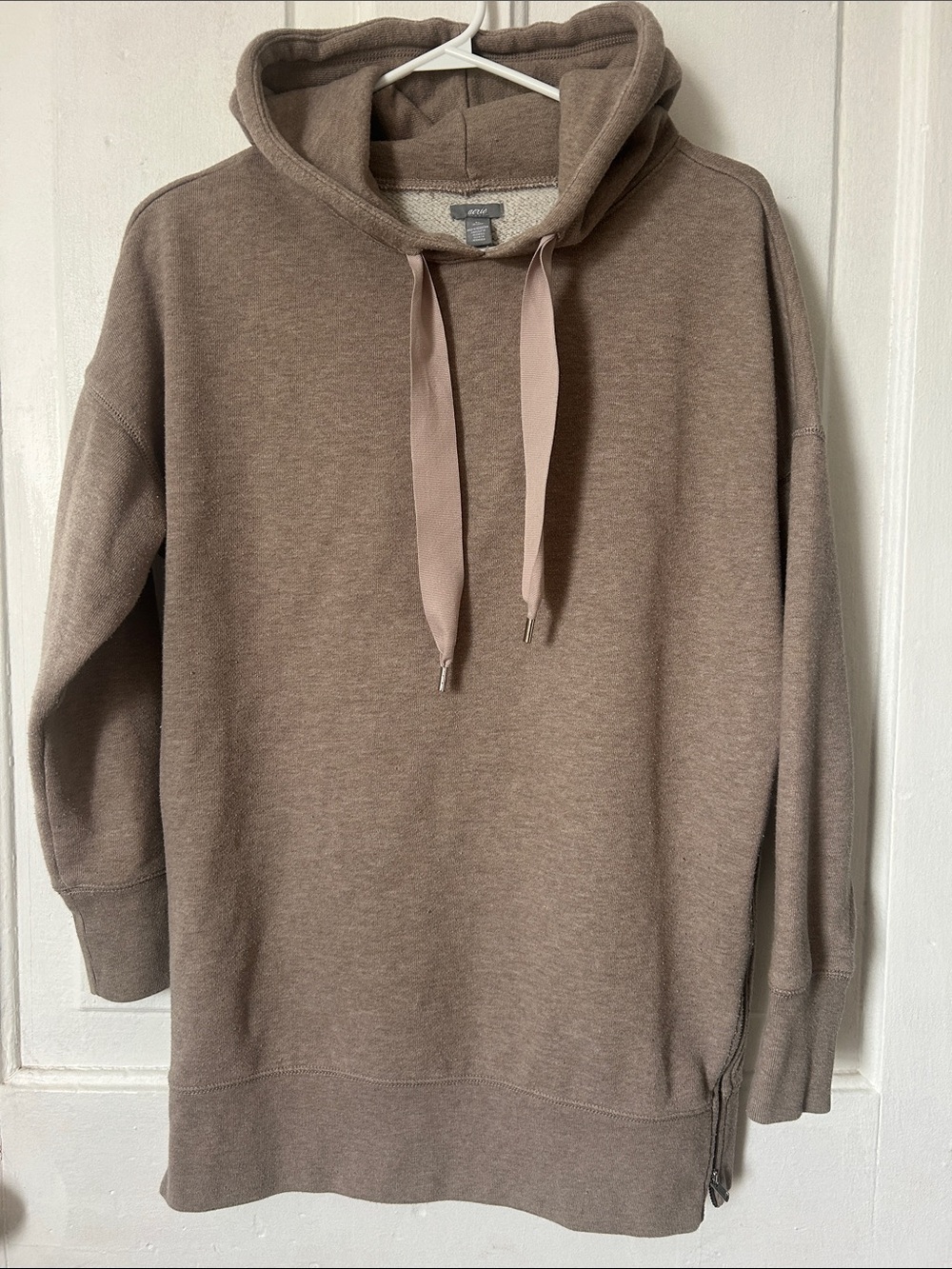 aerie Women’s Taupe Hoodie with Side Zip